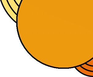 Shape-img2.png An abstract design featuring overlapping circles in orange and yellow shades on a green background, reminiscent of a veterinarian's playful logo. The partially visible circles create a layered effect, adding depth to the vibrant composition.