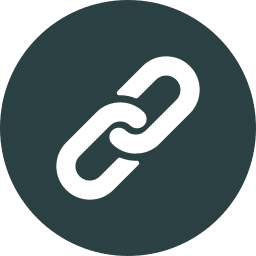 A white chain link icon, symbolizing a veterinarian's commitment, stands prominently on a dark gray circular background.